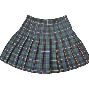 ULTRA PINK Blue/Green/Yellow Plaid Skater Skirt Women’s Size L Vintage School
